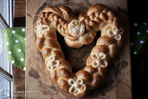 Braided Heart Bread from Global Table Adventure