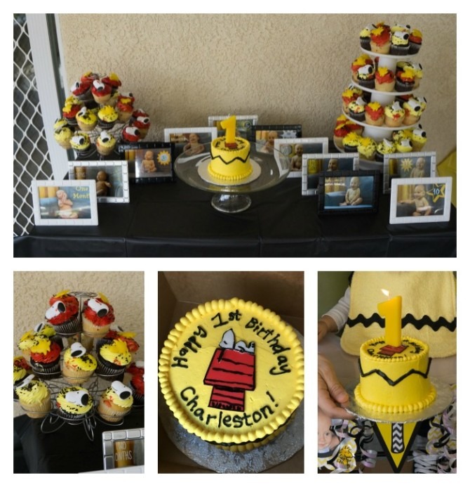 Peanuts First Birthday Party Dessert Table
