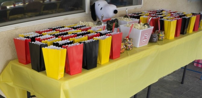 Peanuts First Birthday Party Popcorn Bar