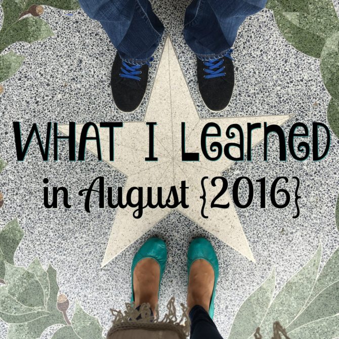 What I Learned in August